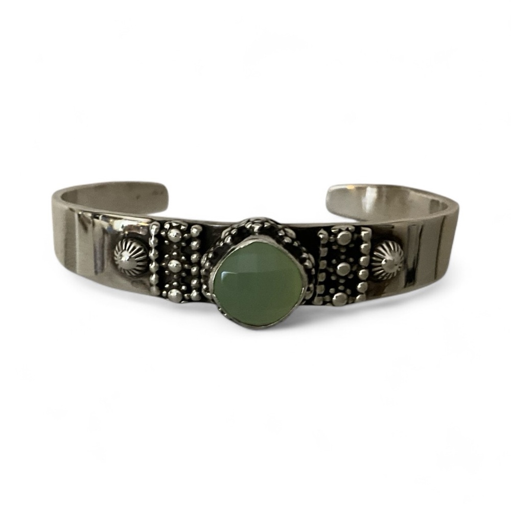 LMC Sterling and Chalcedony Bracelet Larry Martinez Chavez Cuff Bracelet Solid